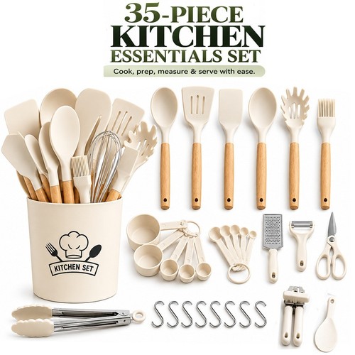 Pcs wooden kitchen utensils - 35,