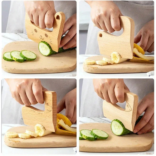 Wooden kids knife cooking - kids,